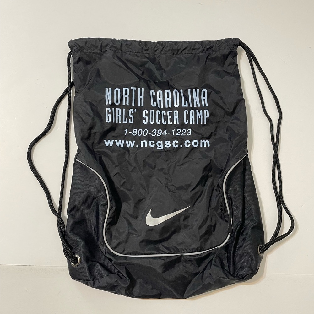 North Carolina Girls Soccer Camp Nike Drawstring Black Backpack University